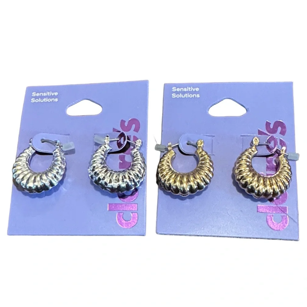 **Bundle** Claire's Silver and Gold Hoop Lightweight Earrings NWT